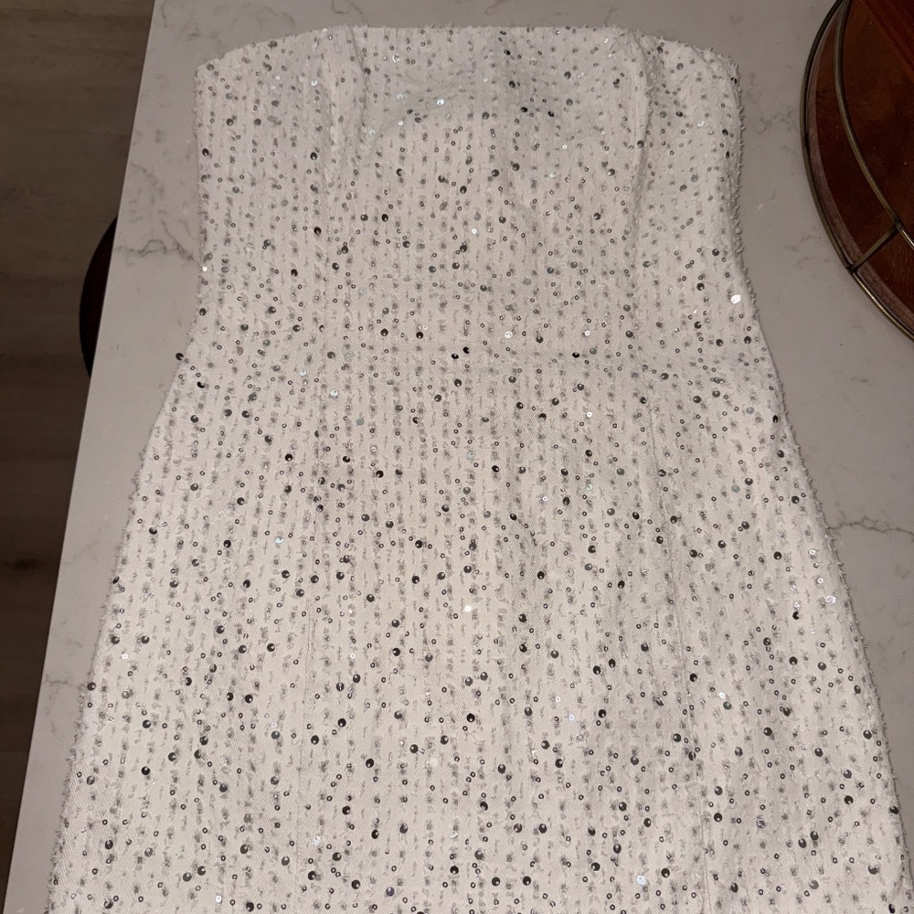 Lovers and Friends Berner Mini Dress in White Sequin - Picture 2 of 3